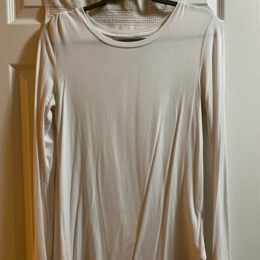 White. Long sleeve. Luxe shirt